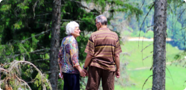 old couple taking a photo